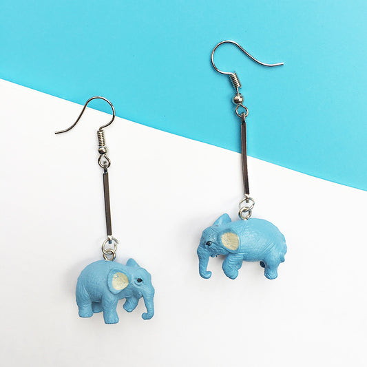 Acrylic Blue Elephant Earrings (Minimo de Compra 2) MIC-ChouT044