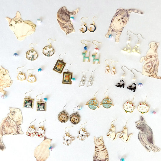 Alloy animal cat earrings MYA-LiangM011