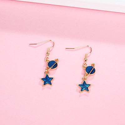 Alloy Blue Star Star Star Earrings MIC-LvG007