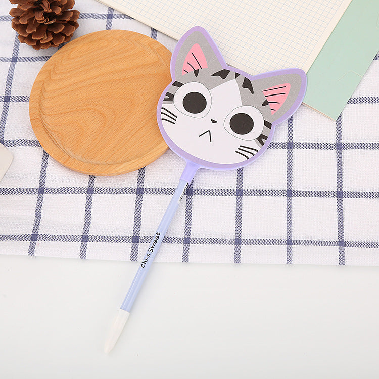 Cartoon Cat Fan Plastic Ballpoint Pen Liuj003