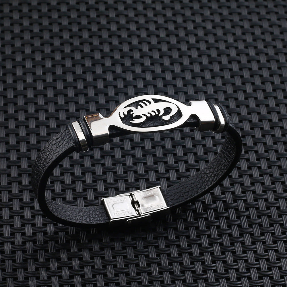 Bracelet Stainless Steel Leather Scorpion Bracelet Minimo de compra 2 LiuJ005