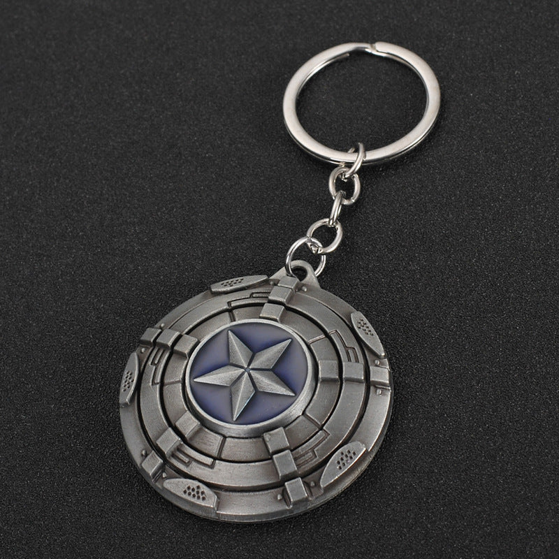 Rotating Shield Zinc Alloy Keychain (F) Minimo de compra 2 XinS005