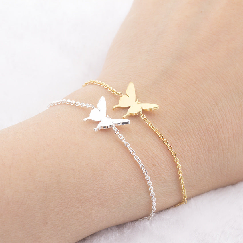 Bracelet Stainless Steel Micro Inlay Electroplating Butterfly Bracelet For Women MengJ002