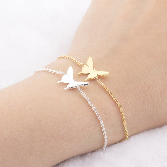 Bracelet Stainless Steel Micro Inlay Electroplating Butterfly Bracelet For Women MengJ002