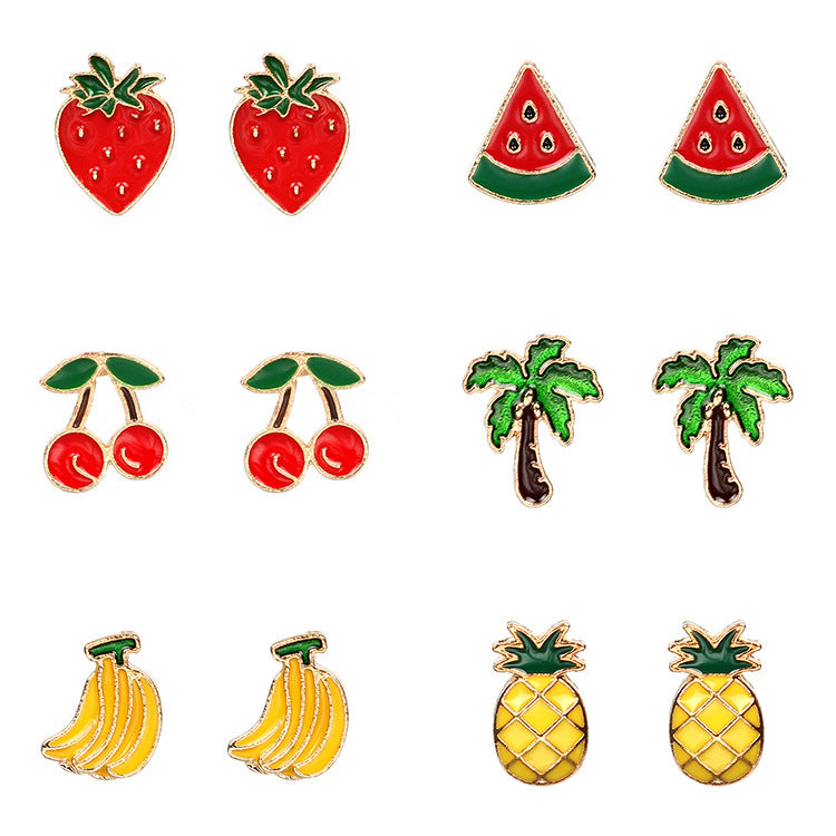 Alloy Fresh Fruit Earrings (Minimo de compra 5) MIC-YiRan011