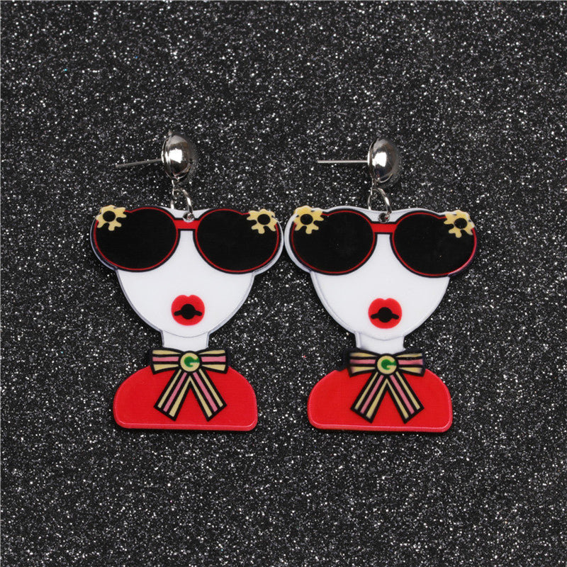 Acrylic Ocean Series Cute and Beautiful Head Earrings  (Minimo de Compra 2) MYA-MiL002