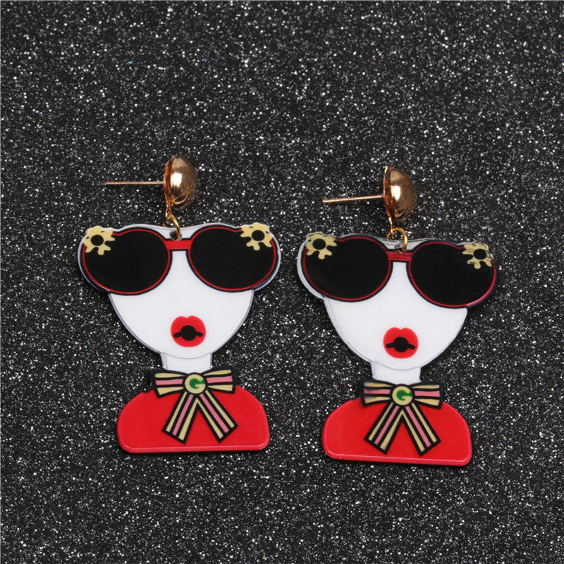 Acrylic Ocean Series Cute and Beautiful Head Earrings  (Minimo de Compra 2) MYA-MiL002