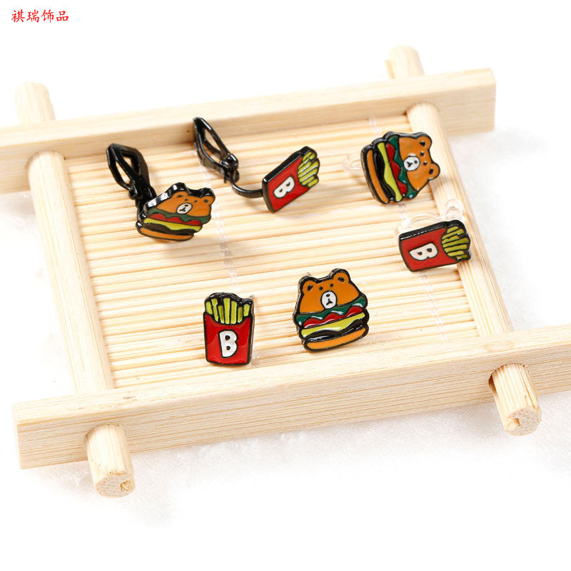 Alloy cartoon cute earrings (Minimo de Compra 2) MIC-QiR053