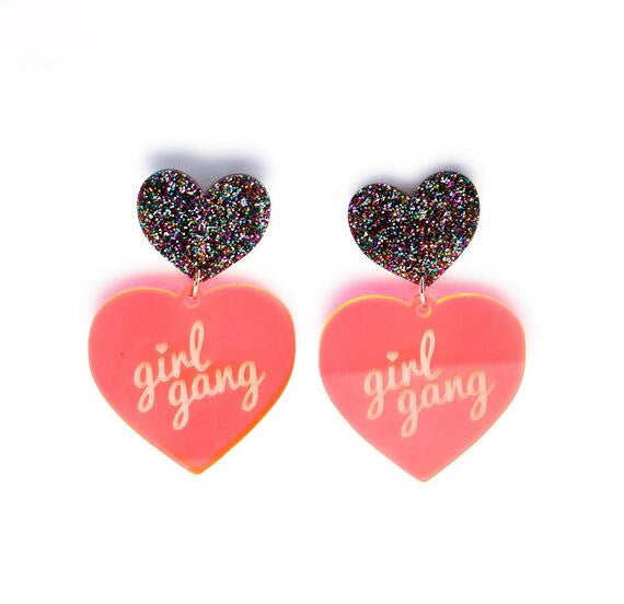 Acrylic size love earrings MYA-XueP068