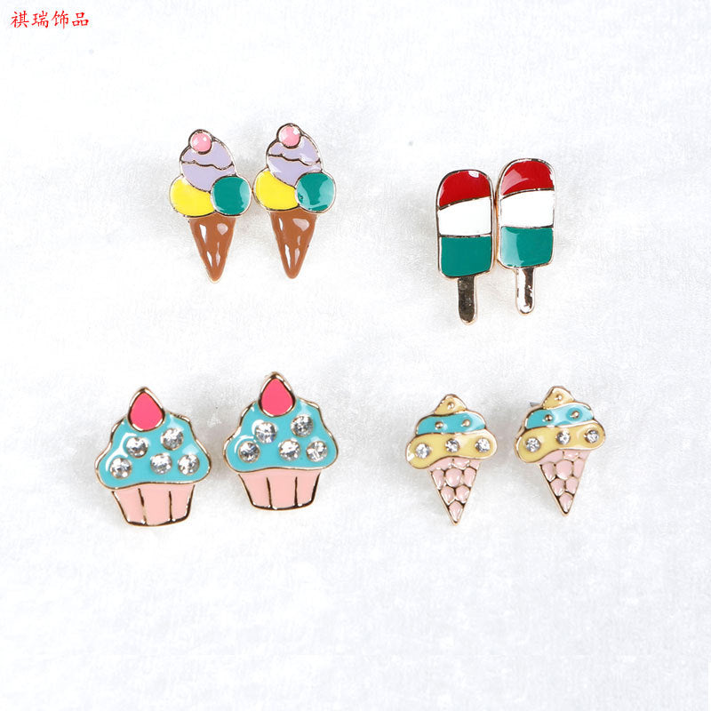 Alloy Fashion Ice Cream Earrings (Minimo de Compra 2) MIC-QiR033