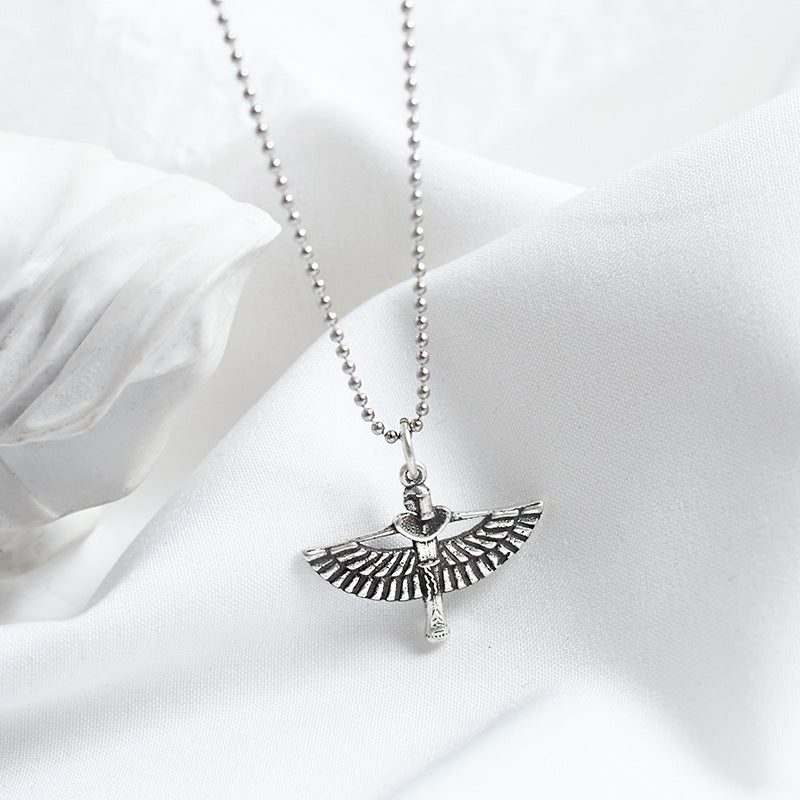 S925 Silver Material Guardian Wings Angel Necklace MIC-DeL003