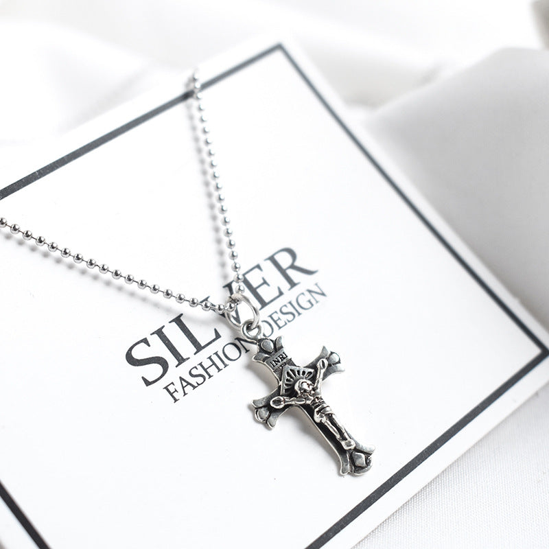 S925 Silver Cross Necklace MIC-DeL006