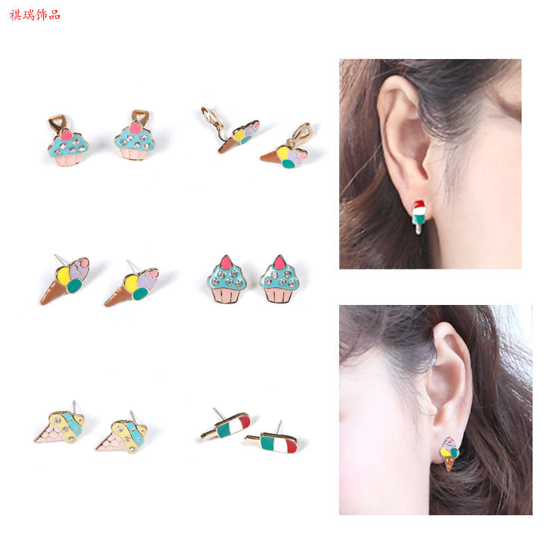 Alloy Fashion Ice Cream Earrings (Minimo de Compra 2) MIC-QiR033