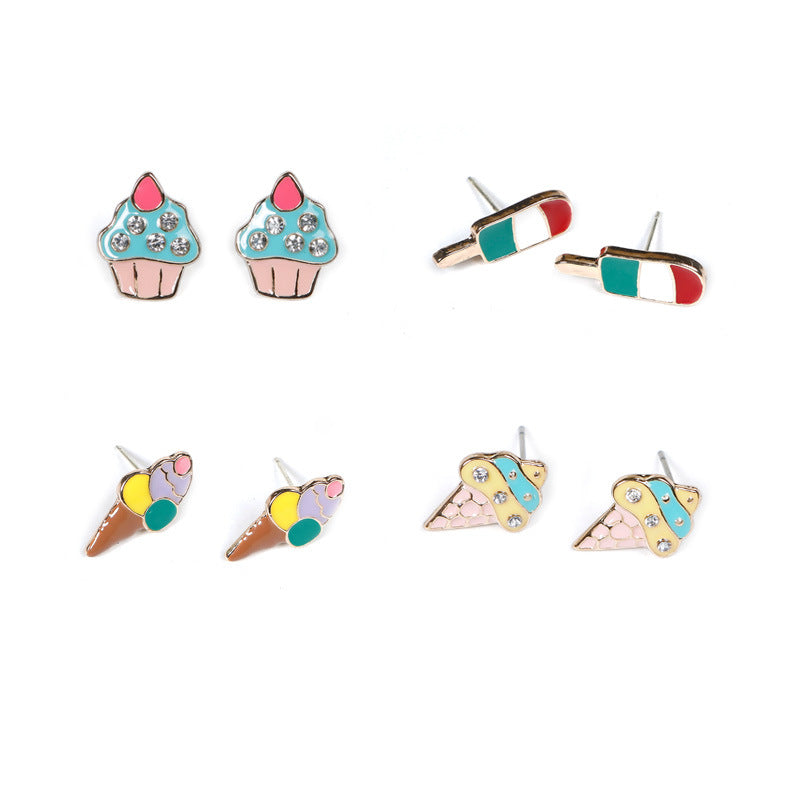 Alloy Fashion Ice Cream Earrings (Minimo de Compra 2) MIC-QiR033