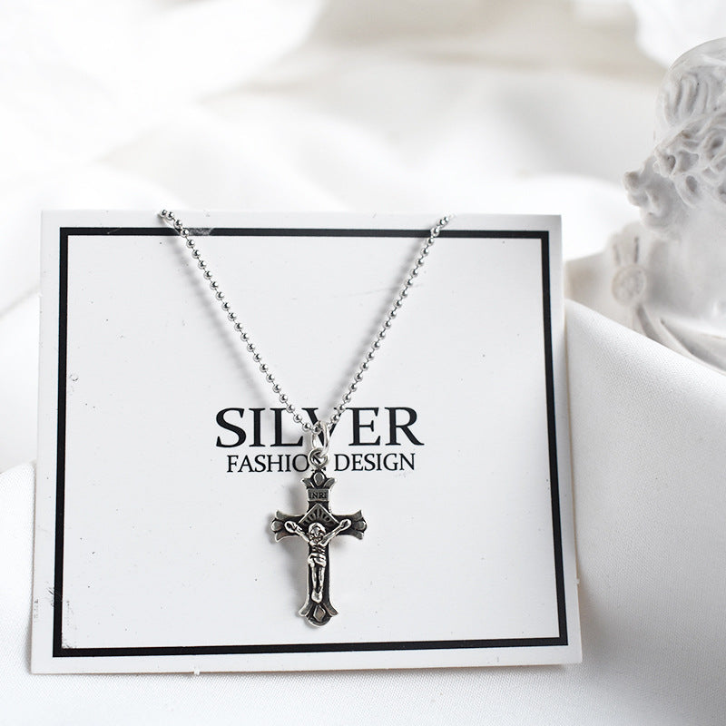 S925 Silver Cross Necklace MIC-DeL006