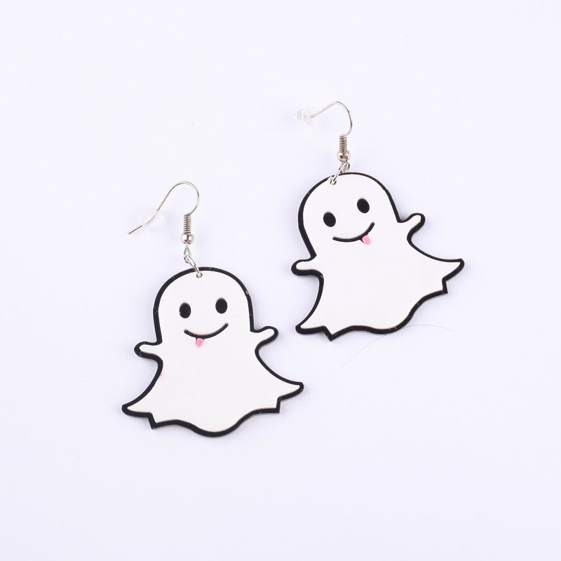 Acrylic ghost pumpkin earrings MYA-XueP018