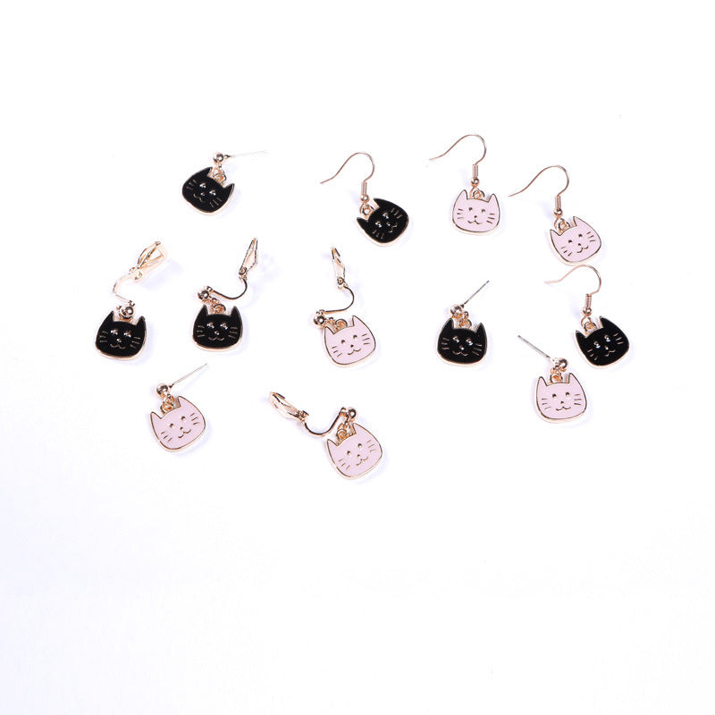 Alloy cartoon cute little cat earrings (Minimo de Compra 10) MIC-QiR043