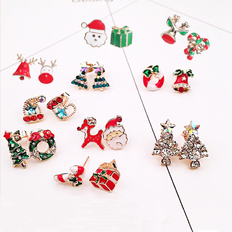 Alloy Christmas Elk Earrings MIC-MDD186