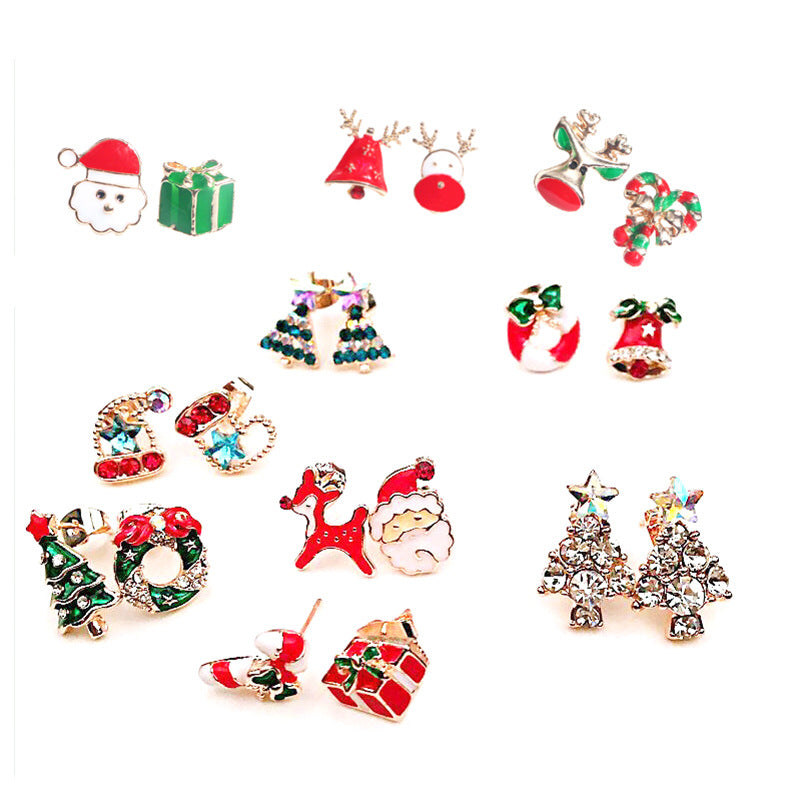 Alloy Christmas Elk Earrings MIC-MDD186