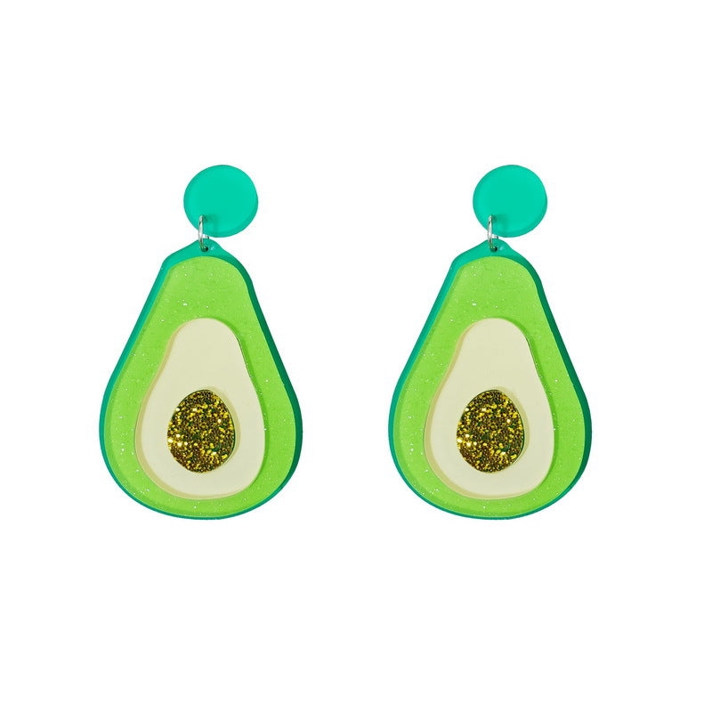 Acrylic avocado fruit earrings MIC-NingD018