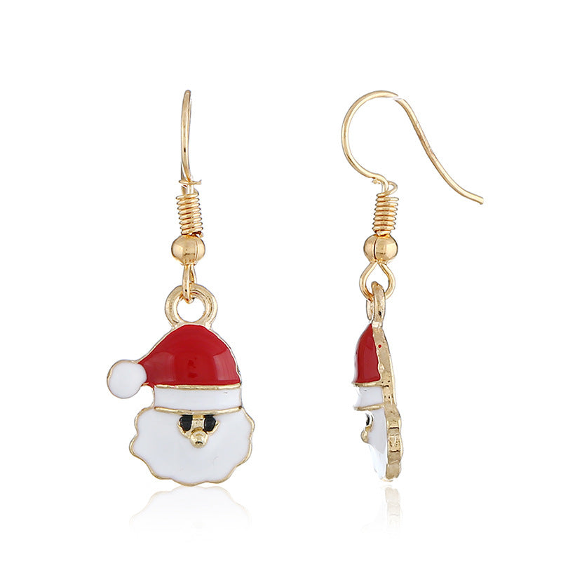 Alloy Cute Santa Claus Earrings MIC-KaiQ038