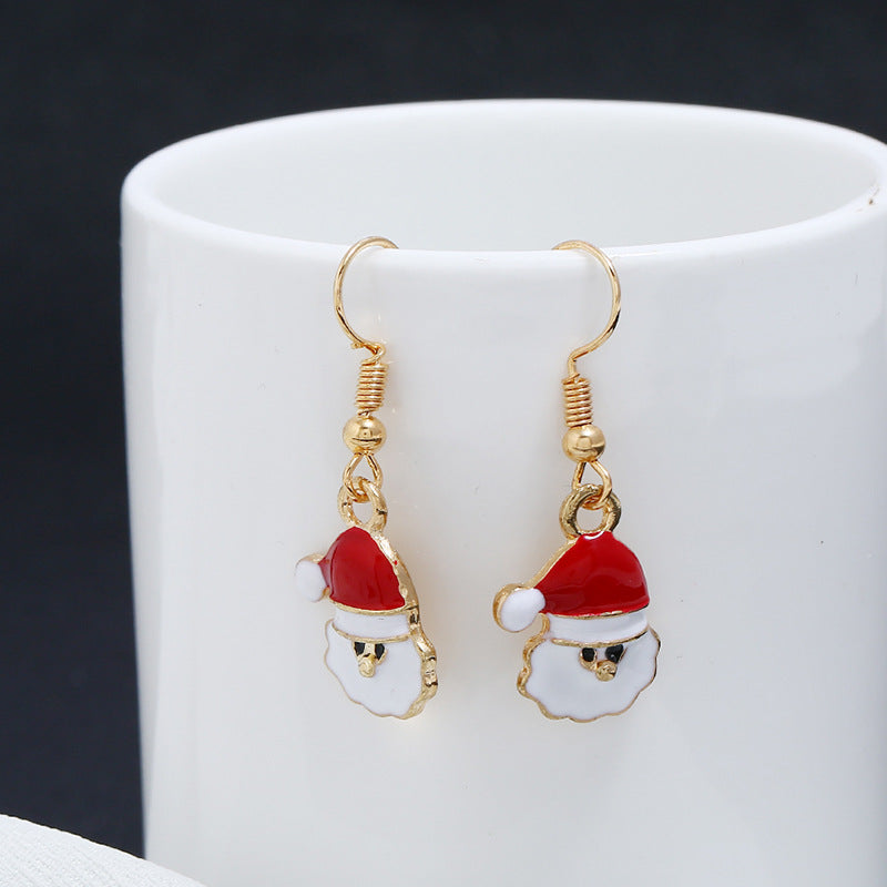 Alloy Cute Santa Claus Earrings MIC-KaiQ038