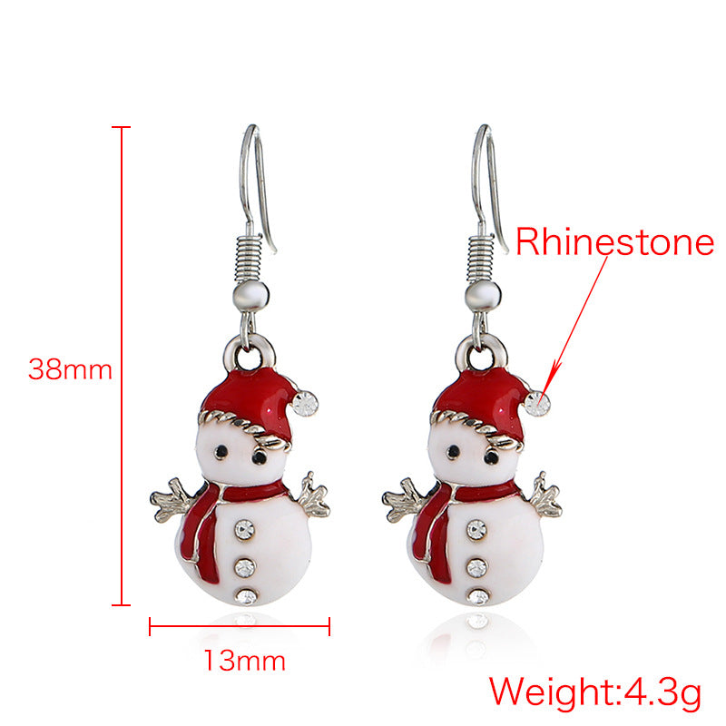 Alloy Christmas Snowman Earrings MIC-KaiQ041