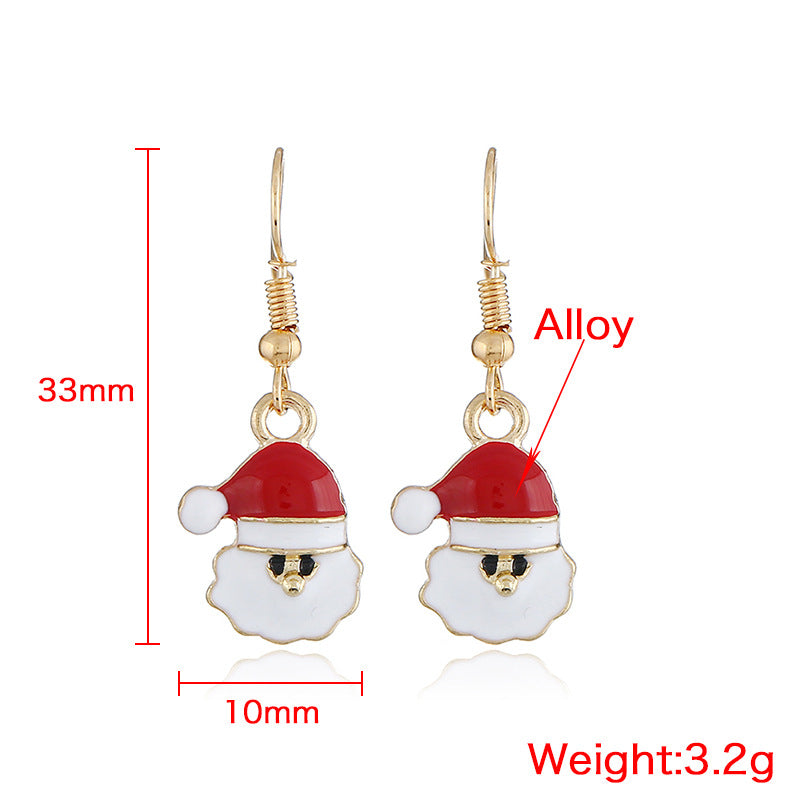 Alloy Cute Santa Claus Earrings MIC-KaiQ038