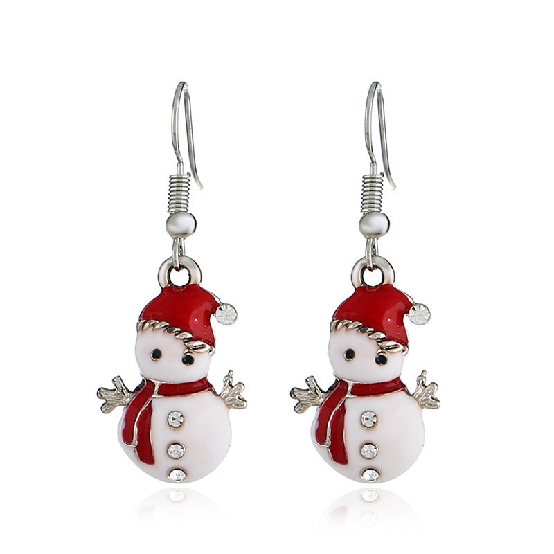 Alloy Christmas Snowman Earrings MIC-KaiQ041