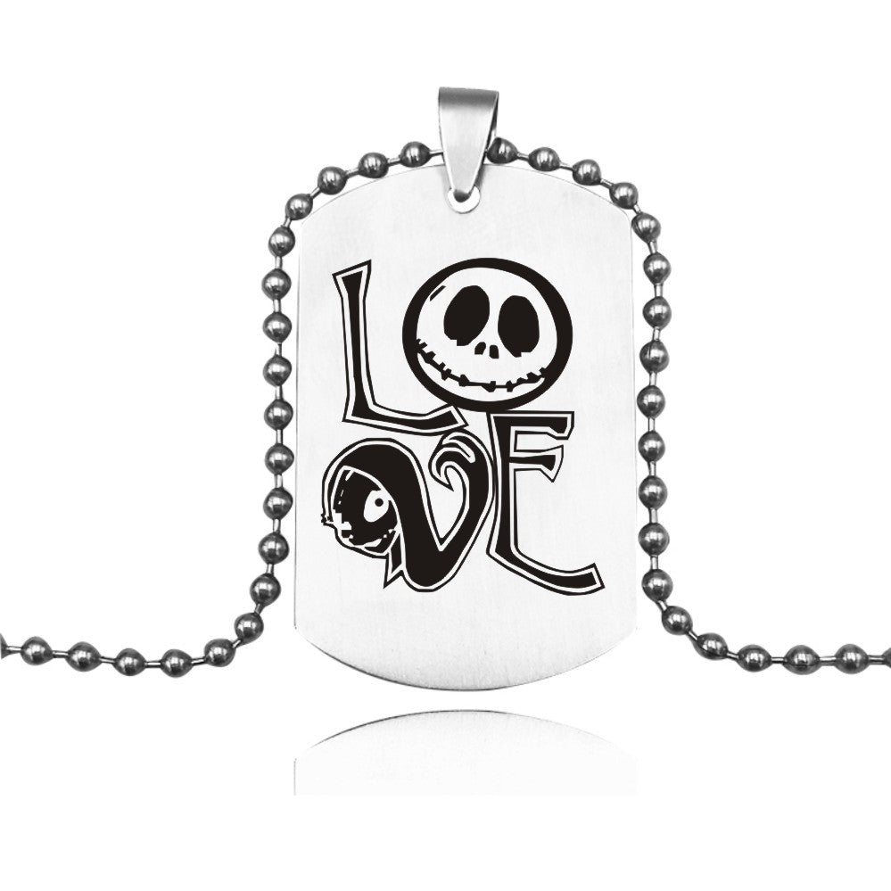 Necklaces Stainless Steel Skull Jack Couple (M) Minimo de compra 6 Fangt001