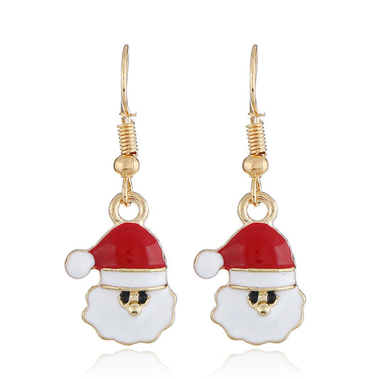 Alloy Cute Santa Claus Earrings MIC-KaiQ038