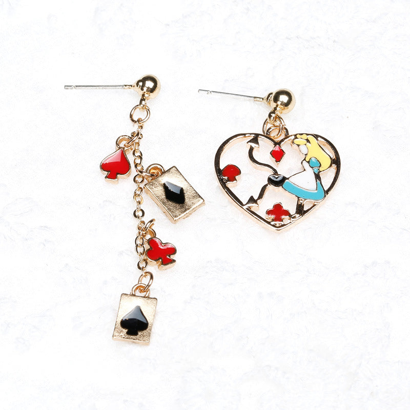 Alloy hollow out poker earrings (Minimo de Compra 2) MIC-QiR019