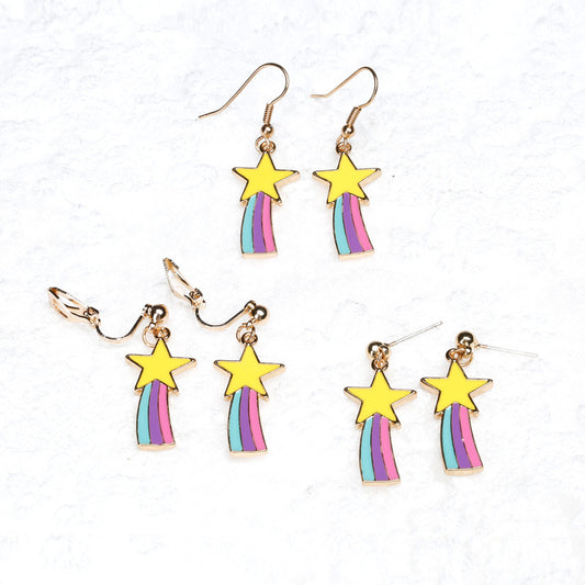 Alloy Rainbow Star Earrings (Minimo de Compra 2) MIC-QiR018