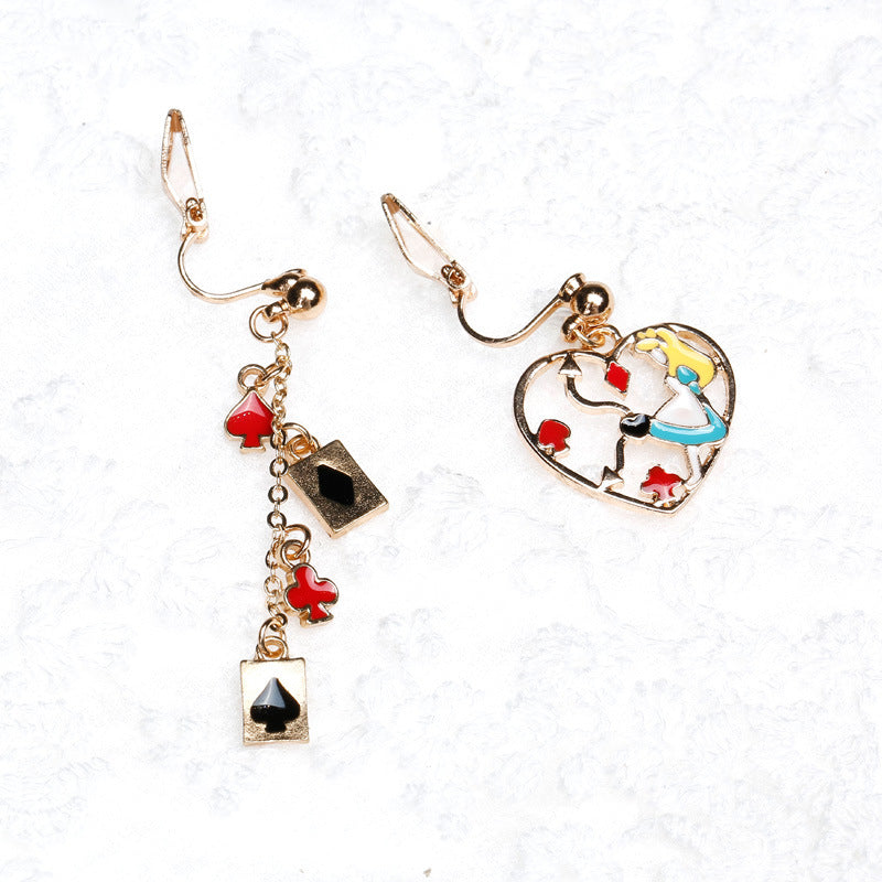 Alloy hollow out poker earrings (Minimo de Compra 2) MIC-QiR019