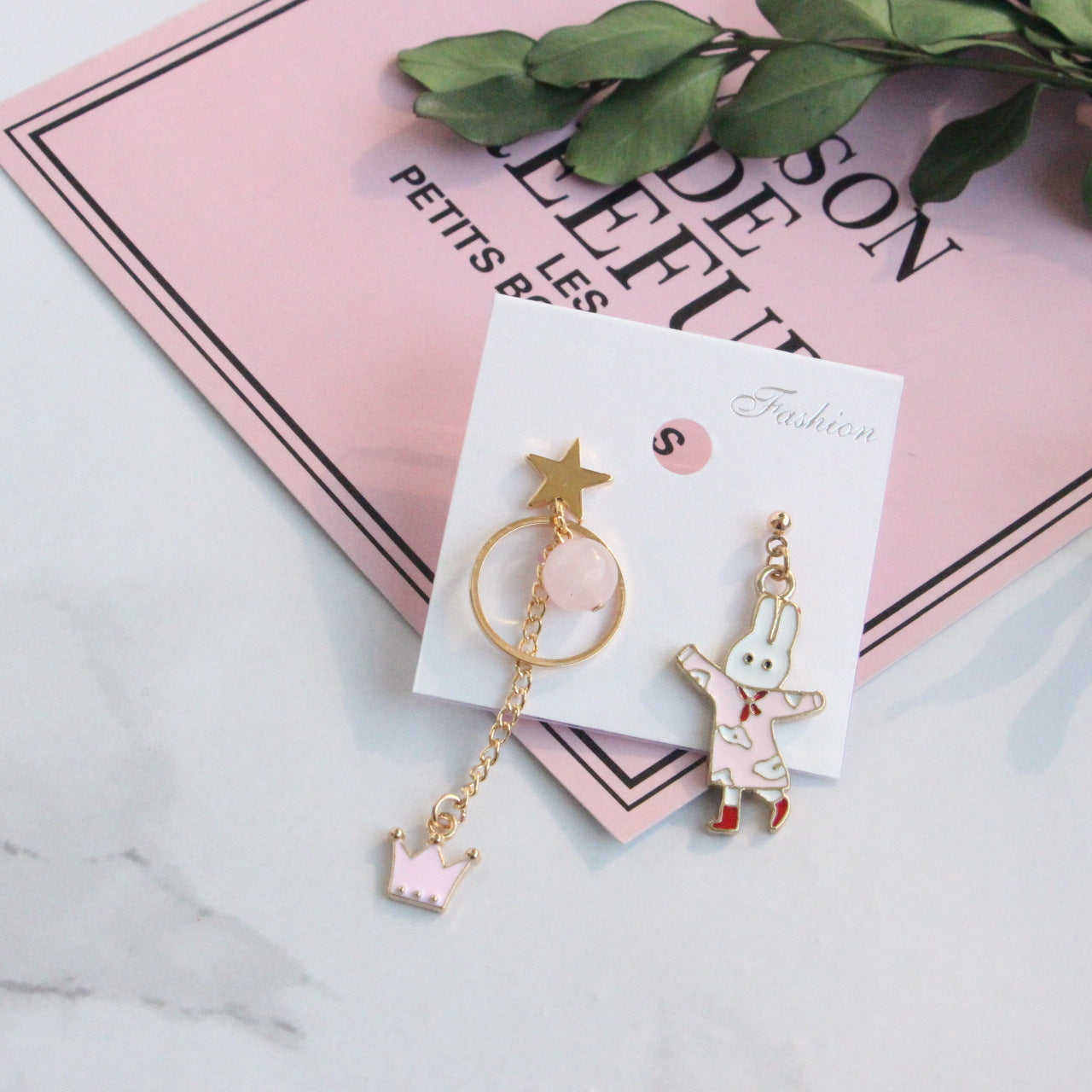 Alloy Flamingo Asymmetric Earrings MIC-FanQ003