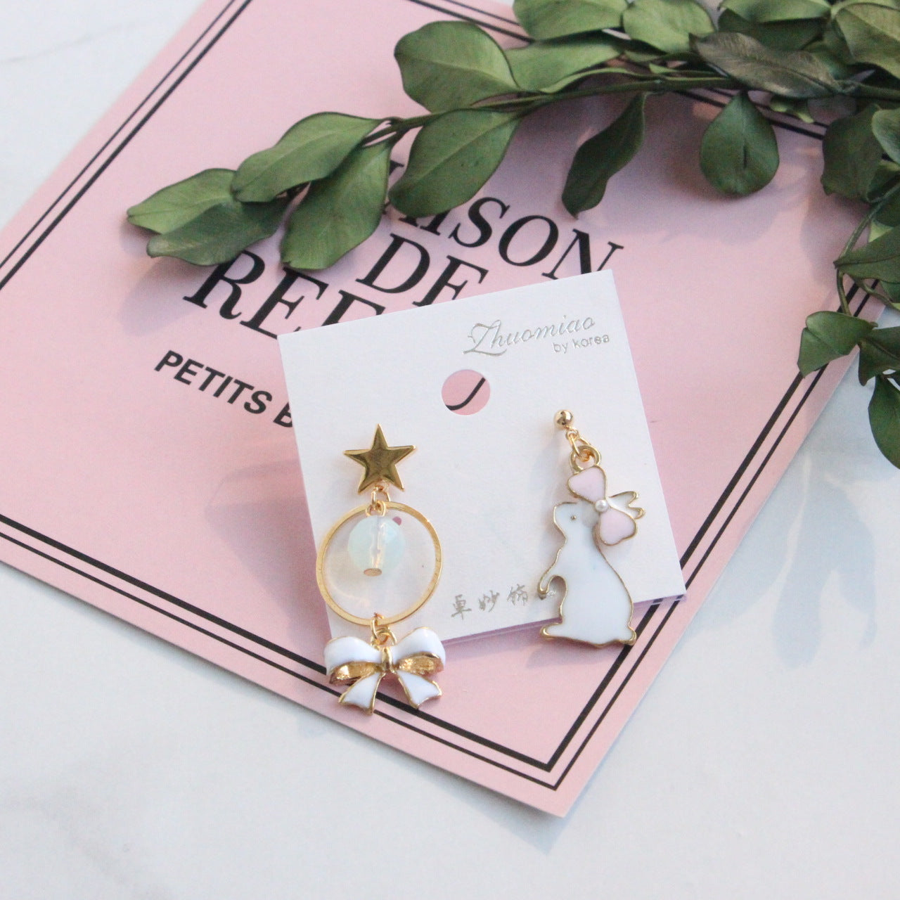 Alloy Flamingo Asymmetric Earrings MIC-FanQ003