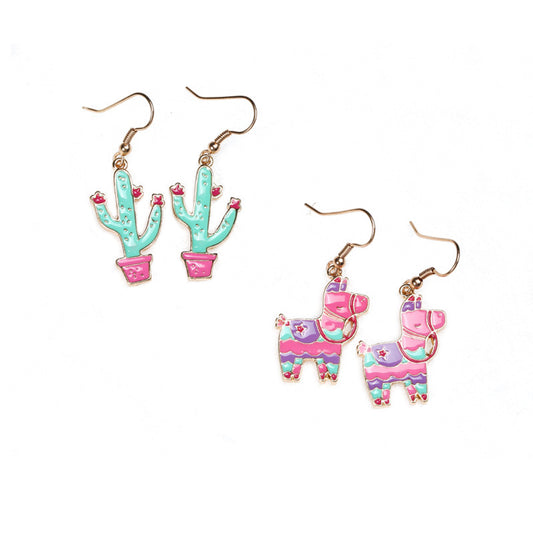 Alloy cute cartoon cactus earrings (Minimo de Compra 10) MIC-QiR045