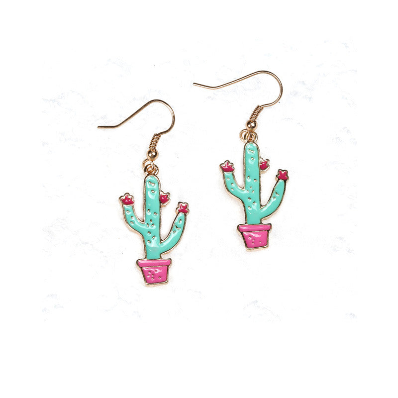 Alloy cute cartoon cactus earrings (Minimo de Compra 10) MIC-QiR045