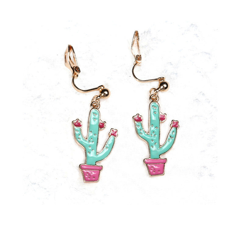 Alloy cute cartoon cactus earrings (Minimo de Compra 10) MIC-QiR045