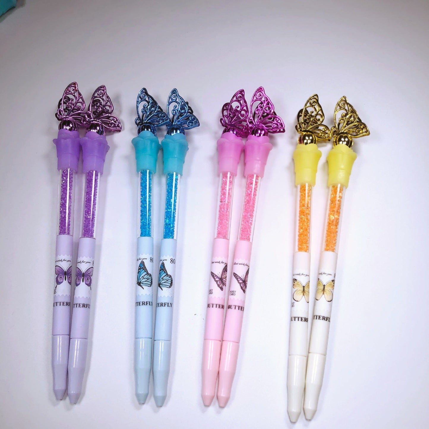 Ballpoint Pen Plastic Butterfly Flash Diamond Neutral Pen YiGe034