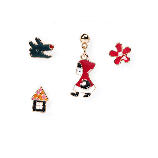 Alloy cartoon small red hat earrings (Minimo de Compra 2) MIC-QiR028