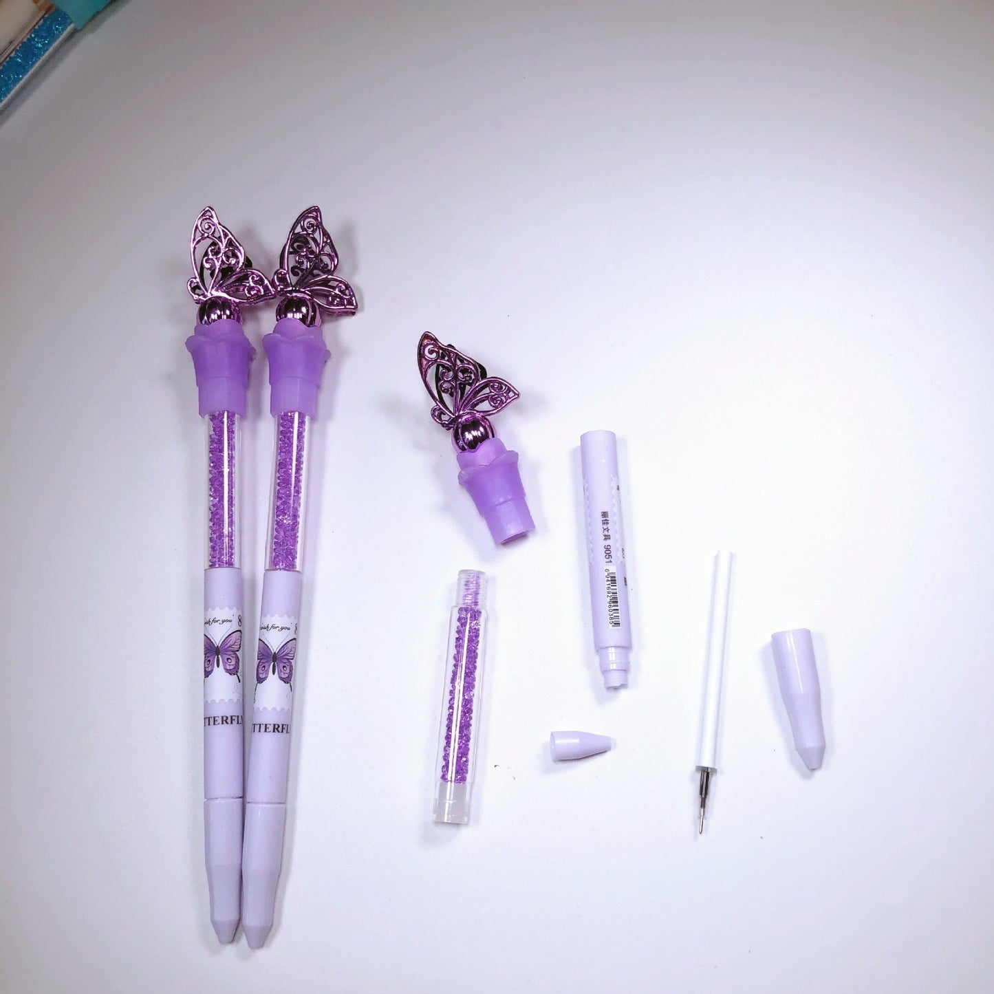 Ballpoint Pen Plastic Butterfly Flash Diamond Neutral Pen YiGe034