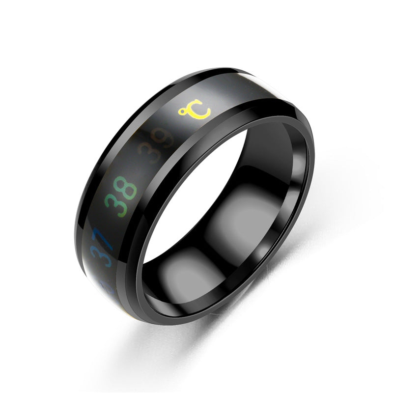 smart temperature-sensitive ECG stainless steel ring ts090