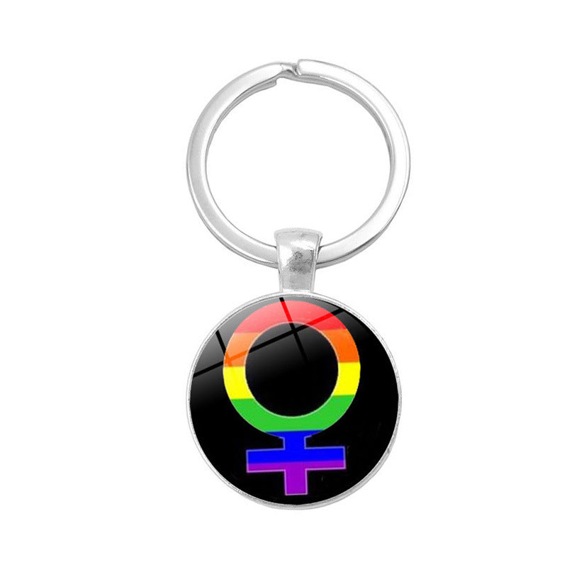 Gay Pride Day LGBT Rainbow Time Gem Keychain MIC-XuS006