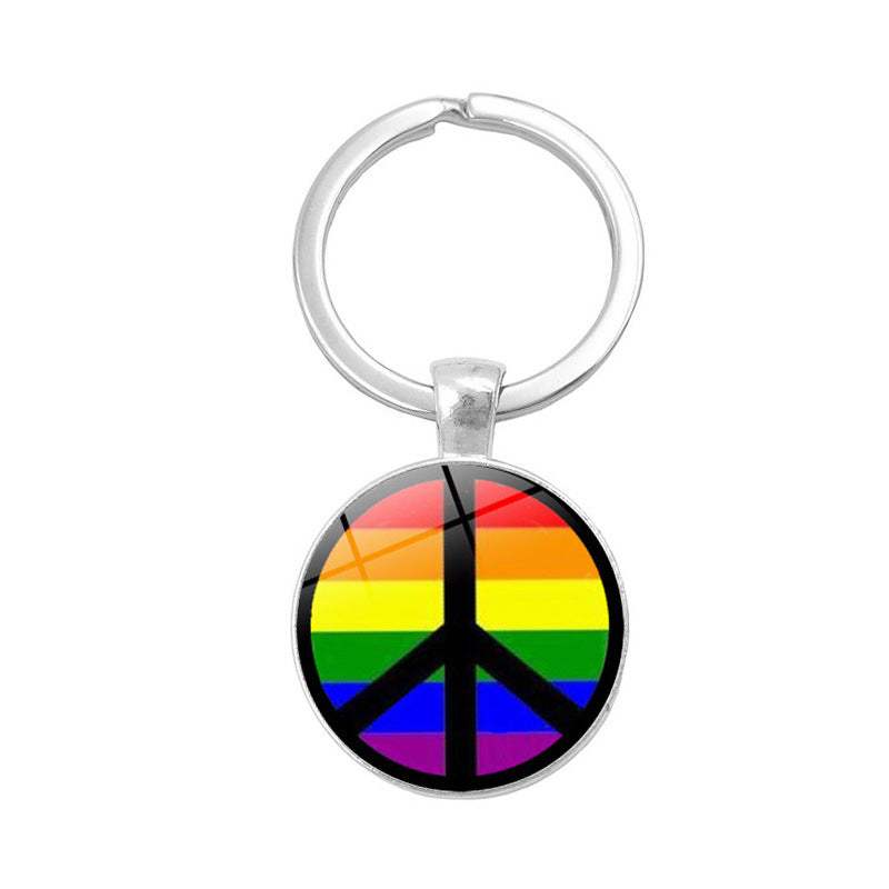 Gay Pride Day LGBT Rainbow Time Gem Keychain MIC-XuS006