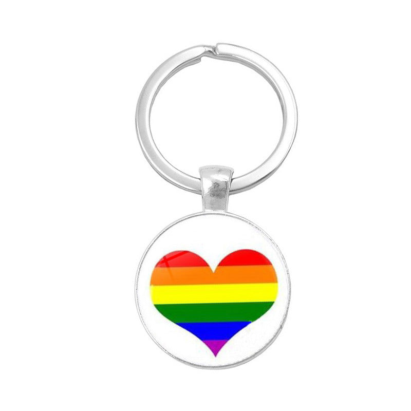 Gay Pride Day LGBT Rainbow Time Gem Keychain MIC-XuS006