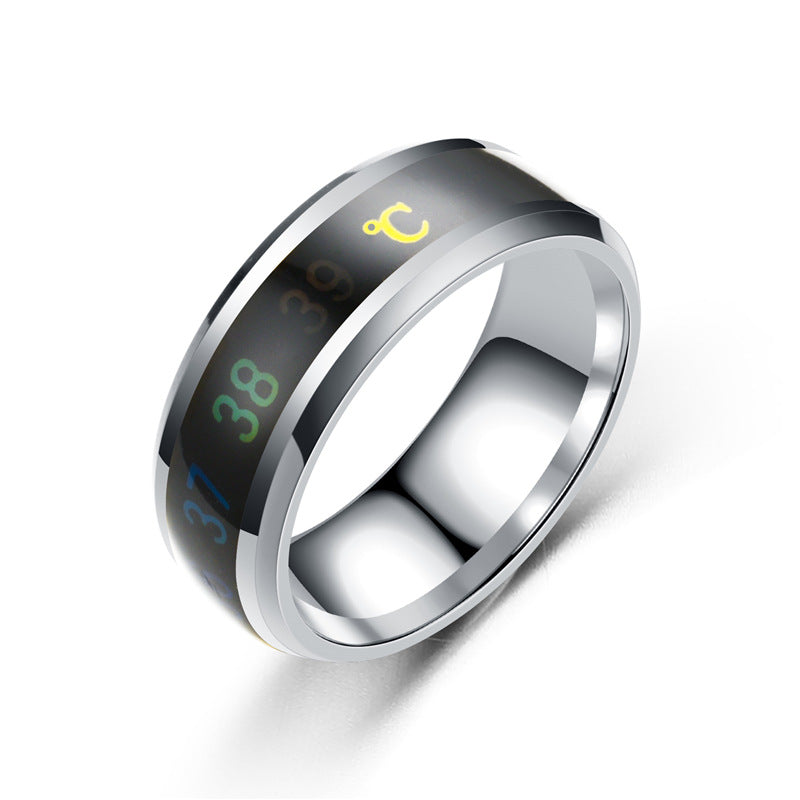 smart temperature-sensitive ECG stainless steel ring ts090