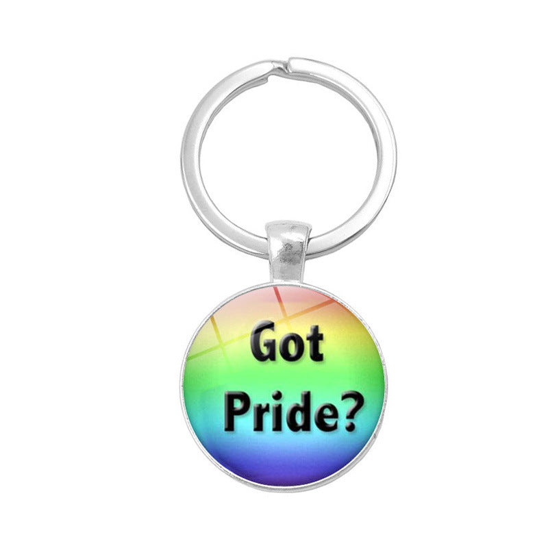 Gay Pride Day LGBT Rainbow Time Gem Keychain MIC-XuS006