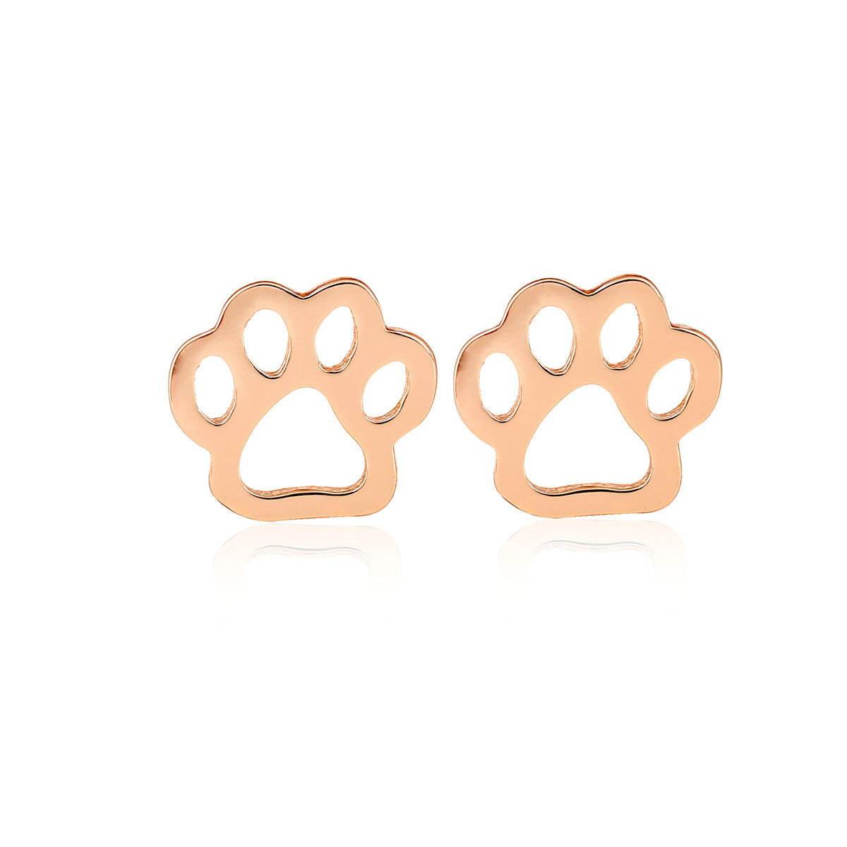 Hollow Dog Paw Cat Paw Pet Footprint Stainless Steel Earrings SS005