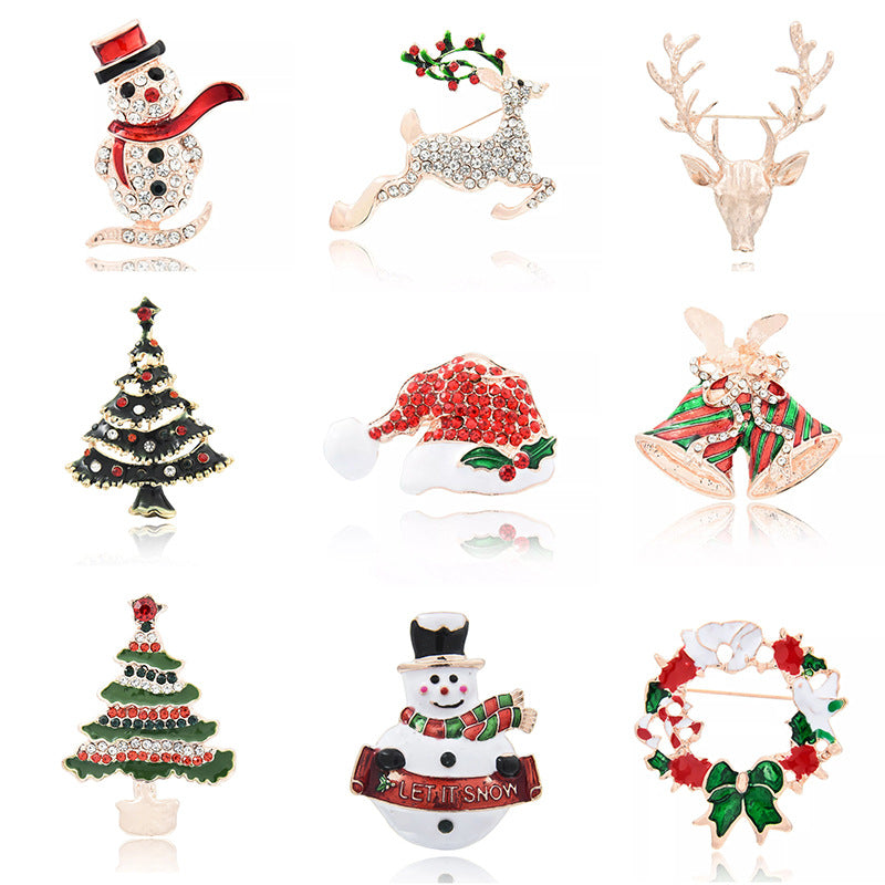 Alloy snowflake snowman elk brooch (Minimo de compra 2) MIC-YiM043